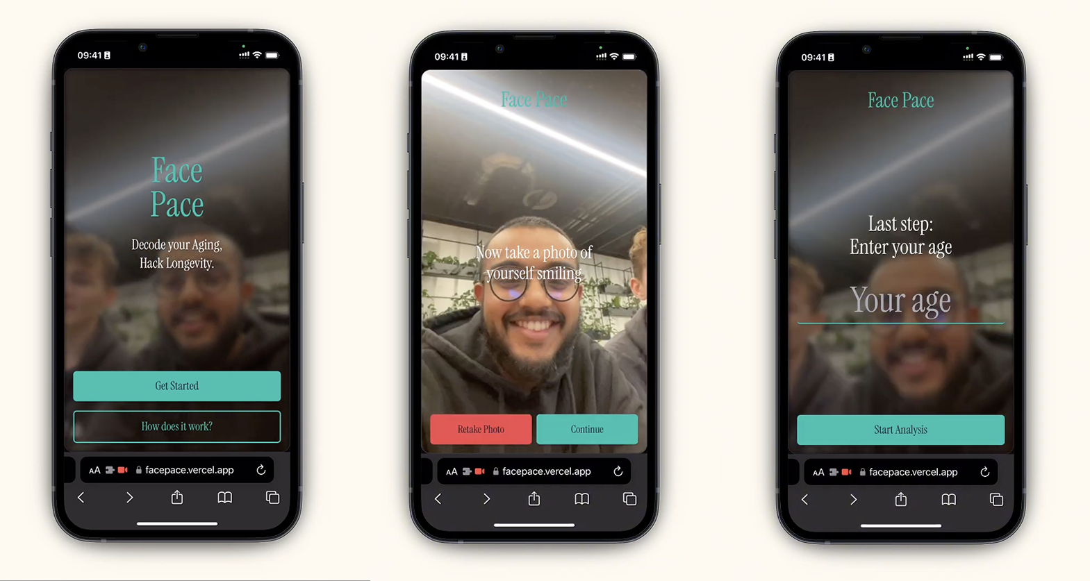 Face Pace onboarding flow